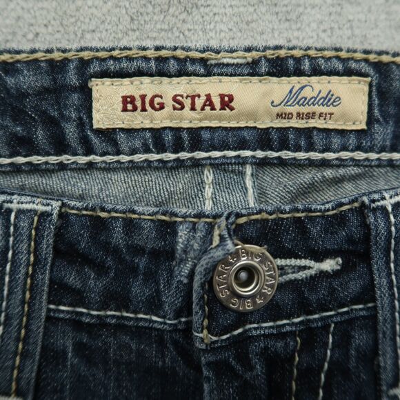 Big Star Jeans Women's 29 Mid-Rise Maddie Straight Denim 26.5" Inseam Distressed - Picture 8 of 16